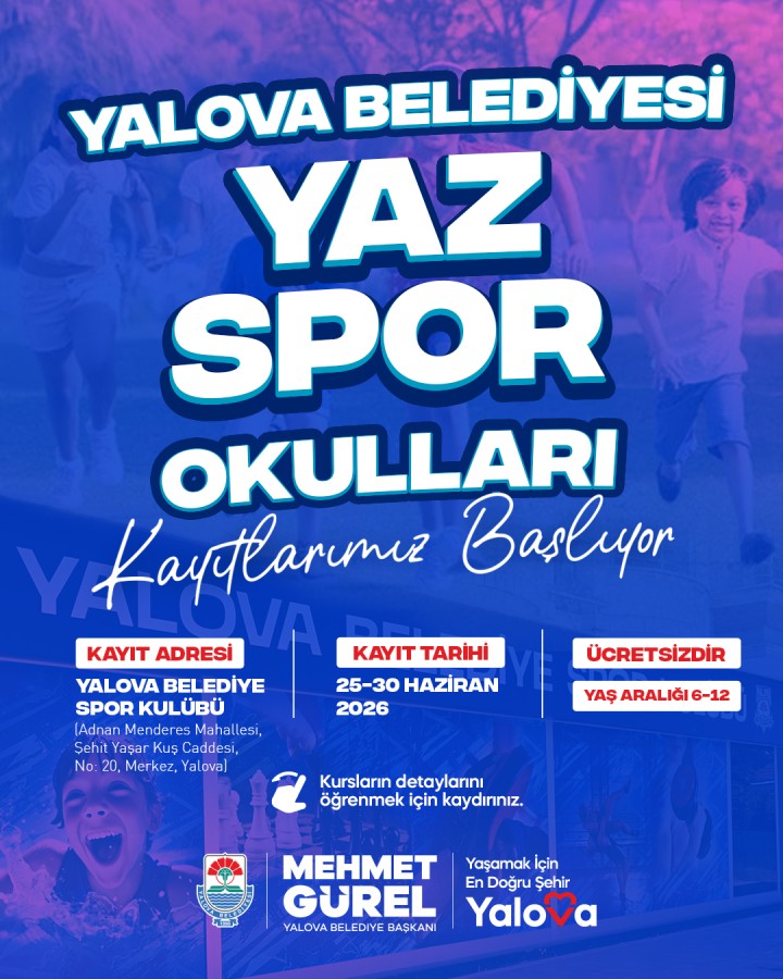 YALOVA BELEDİYESİ YAZ SPOR OKULLARI İÇİN KAYITLAR BAŞLIYOR